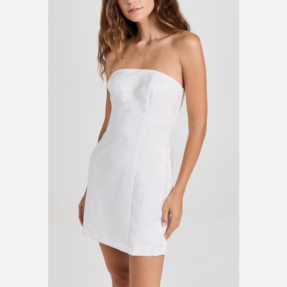 Reformation Elegant White Strapless Dress